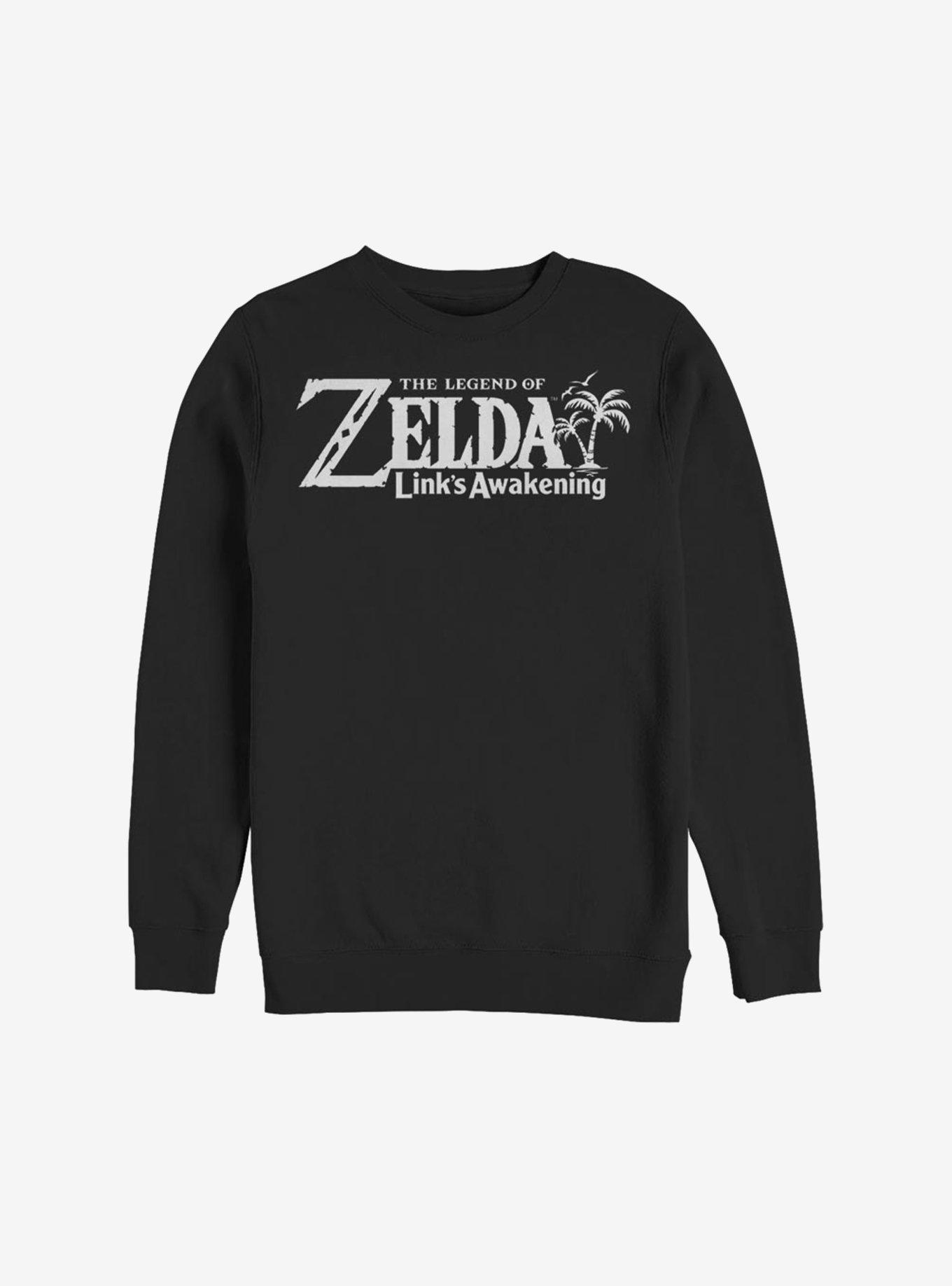 Nintendo The Legend Of Zelda: Link's Awakening Logo Sweatshirt, BLACK, hi-res