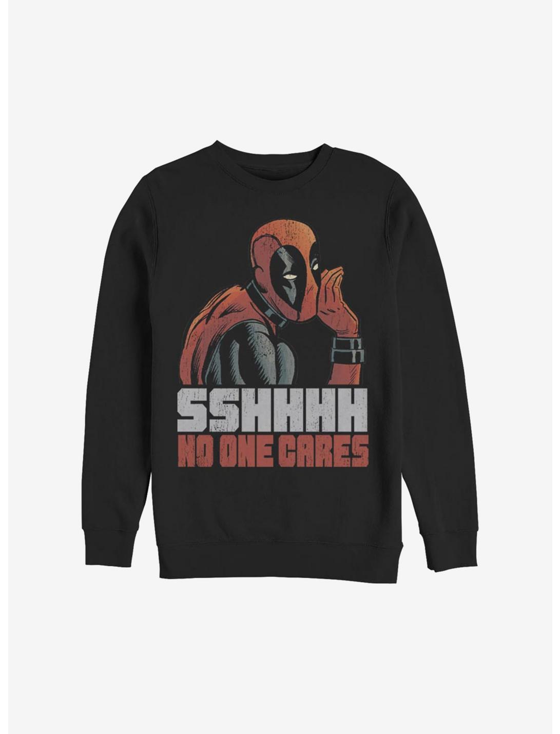 Marvel Deadpool No One Cares Sweatshirt, BLACK, hi-res