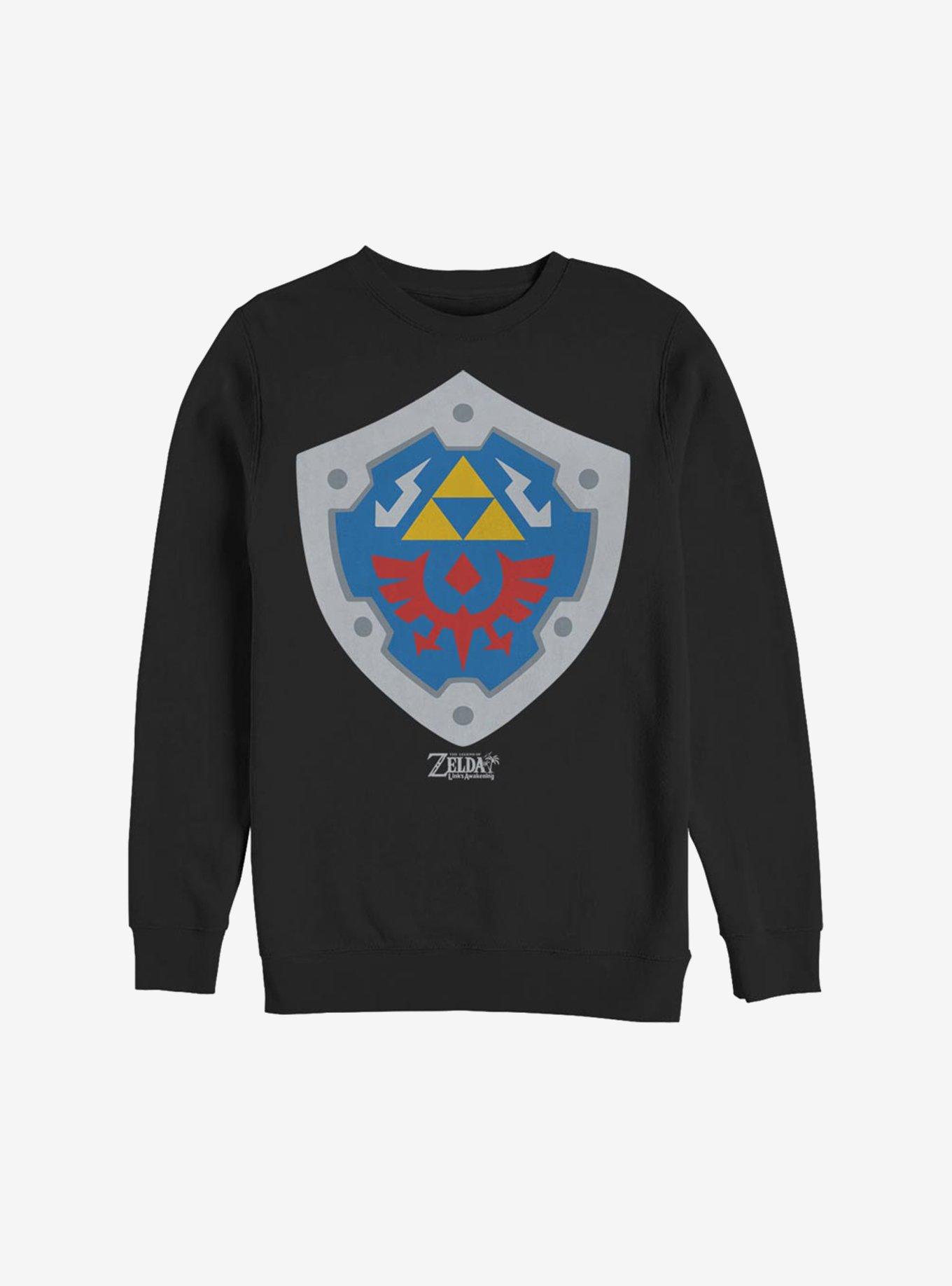 Nintendo The Legend Of Zelda: Link's Awakening Hylian Shield Sweatshirt, BLACK, hi-res
