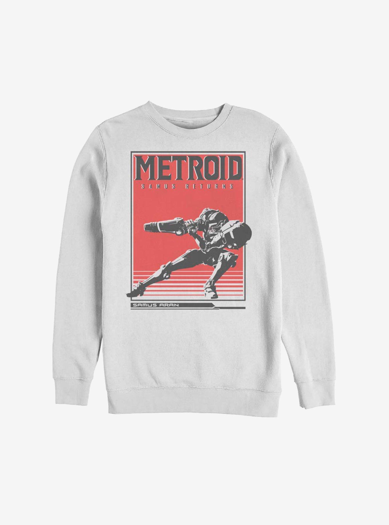 Nintendo Metroid Samus Solid Sweatshirt, WHITE, hi-res