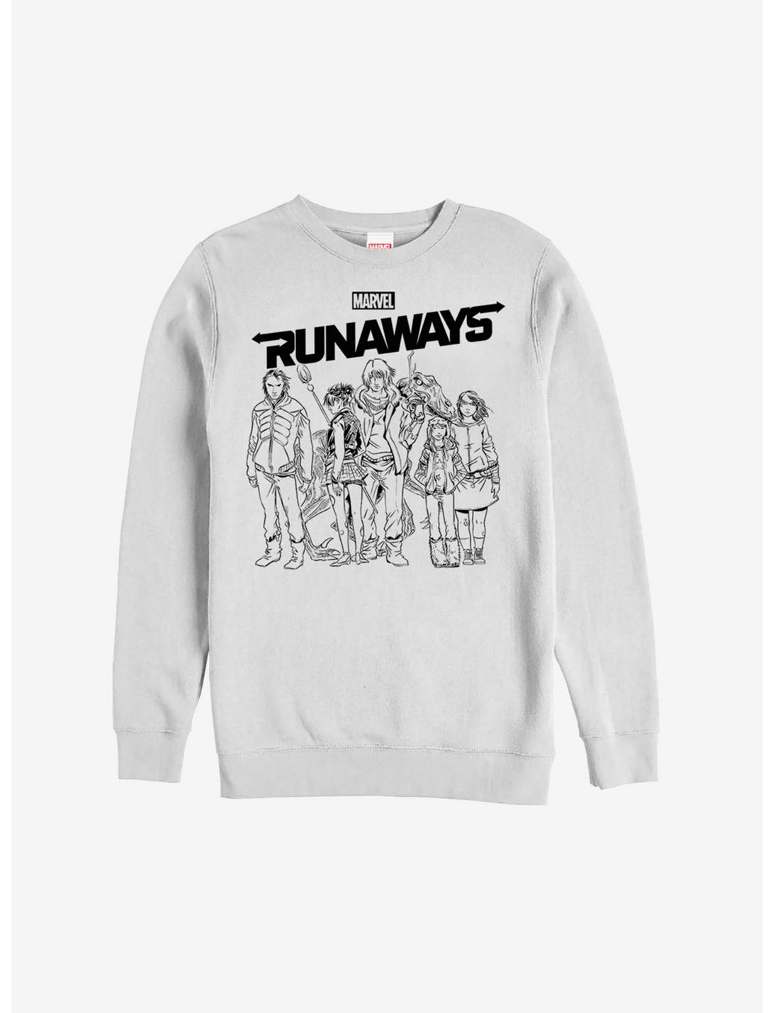 Marvel Runaways Sketched Runaways Sweatshirt, WHITE, hi-res
