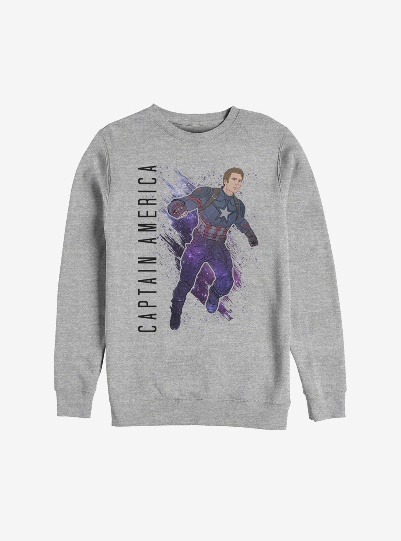 Marvel Avengers: Endgame Captain America Painted Sweatshirt, ATH HTR, hi-res
