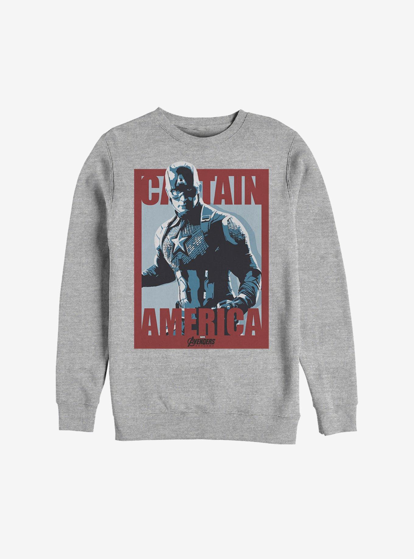 Marvel Avengers: Endgame Captain America Poster Sweatshirt, ATH HTR, hi-res
