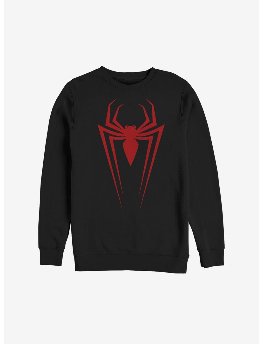 Marvel Spider-Man Long Spider Logo Sweatshirt, BLACK, hi-res