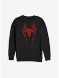 Marvel Spider-Man Long Spider Logo Sweatshirt, BLACK, hi-res