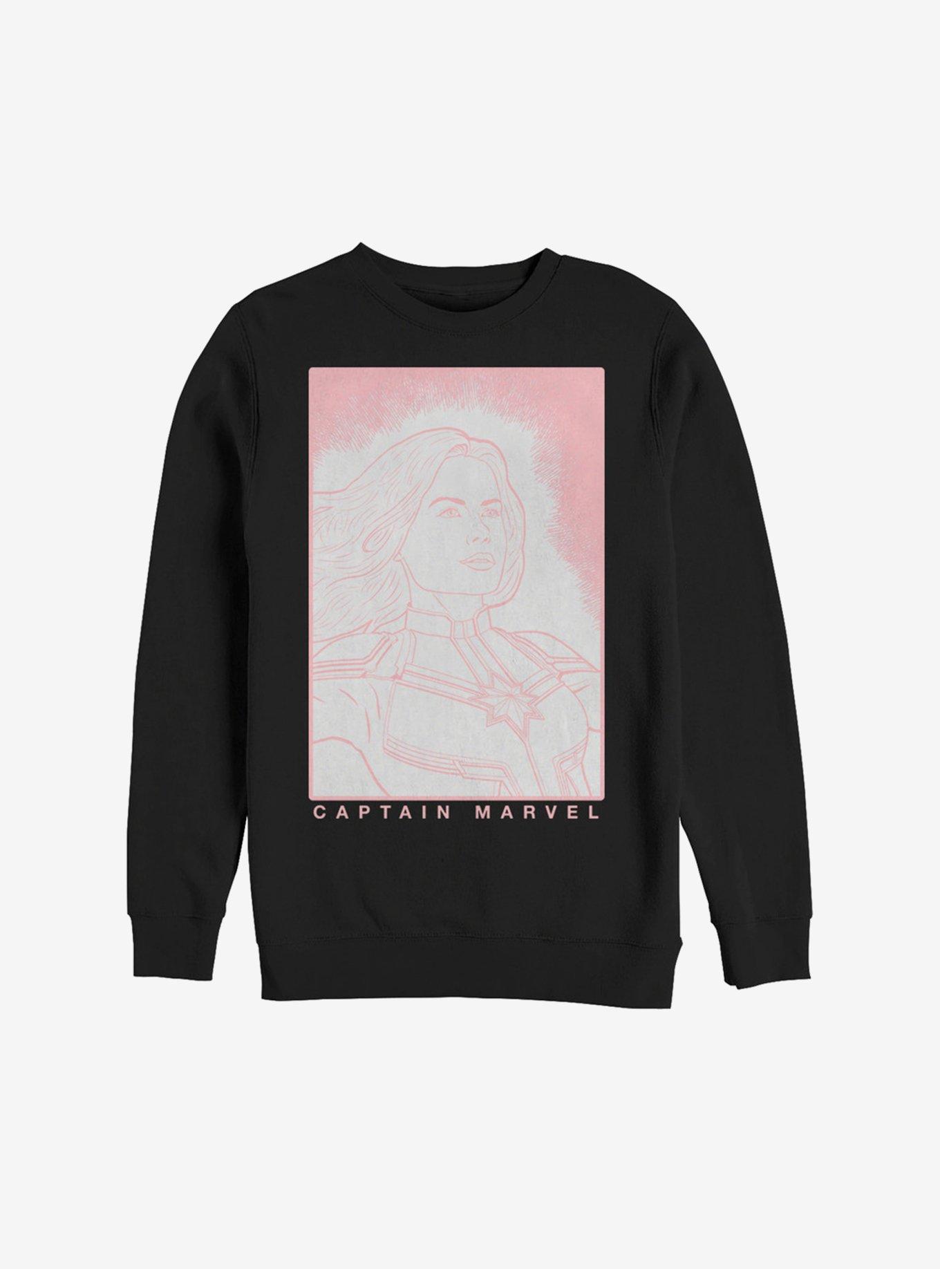 Marvel Captain Marvel Crosshatch Sweatshirt, , hi-res