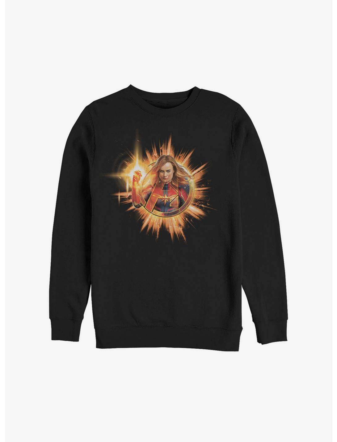 Marvel Captain Marvel Fire Flare Sweatshirt, BLACK, hi-res
