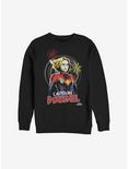 Marvel Captain Marvel Sketch Sweatshirt, BLACK, hi-res