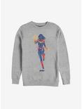 Marvel Avengers: Endgame Captain Marvel Painted Sweatshirt, ATH HTR, hi-res