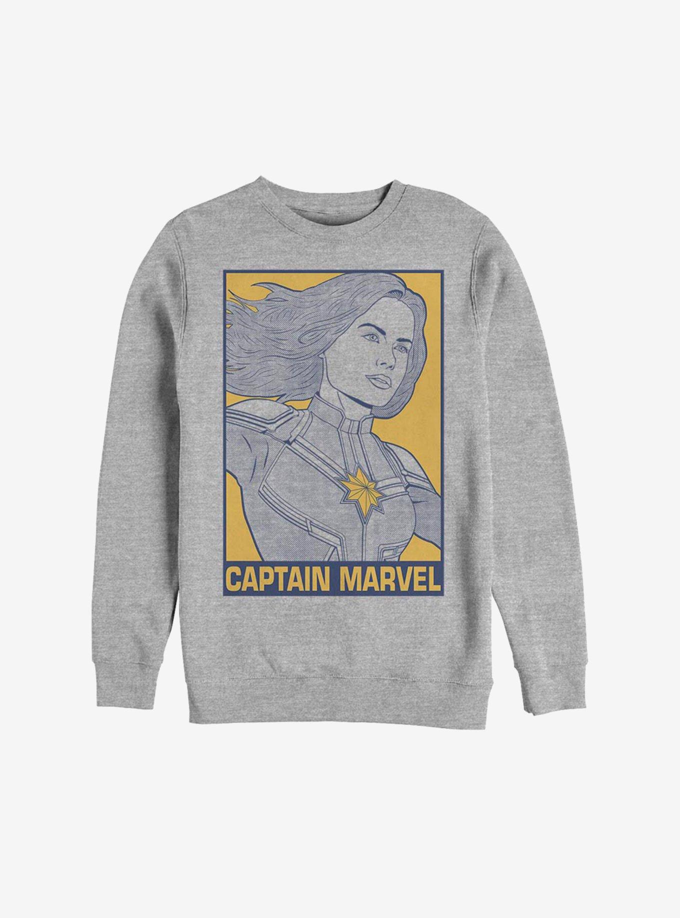 Marvel Avengers: Endgame Pop Captain Marvel Sweatshirt, ATH HTR, hi-res