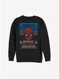 Plus Size Marvel Spider-Man Aunt's Heroic Holiday Sweater Sweatshirt, BLACK, hi-res