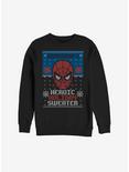 Plus Size Marvel Spider-Man Grandma's Heroic Holiday Sweater Sweatshirt, BLACK, hi-res