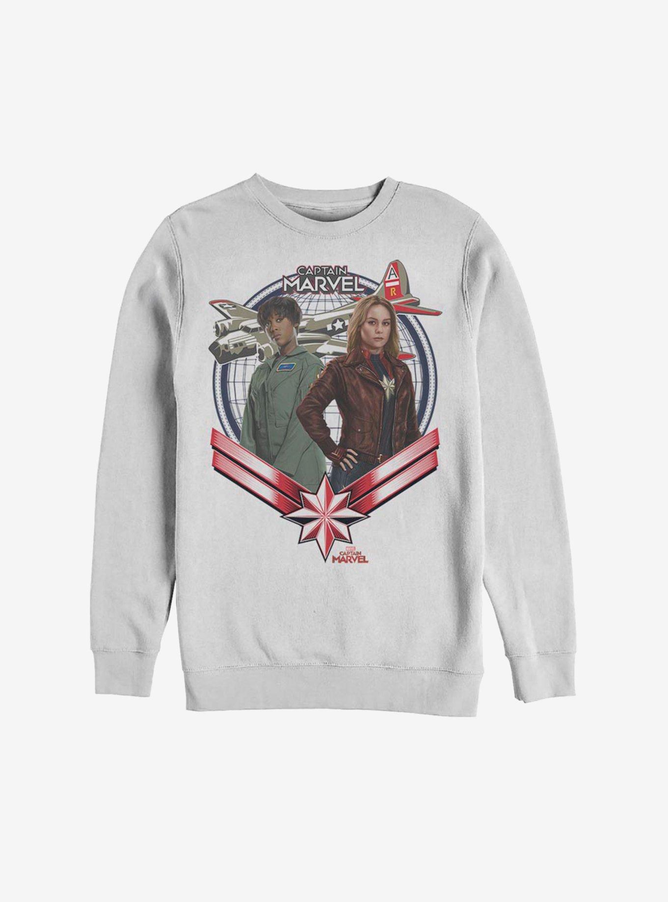 Marvel Captain Marvel Two Gunners Sweatshirt, WHITE, hi-res
