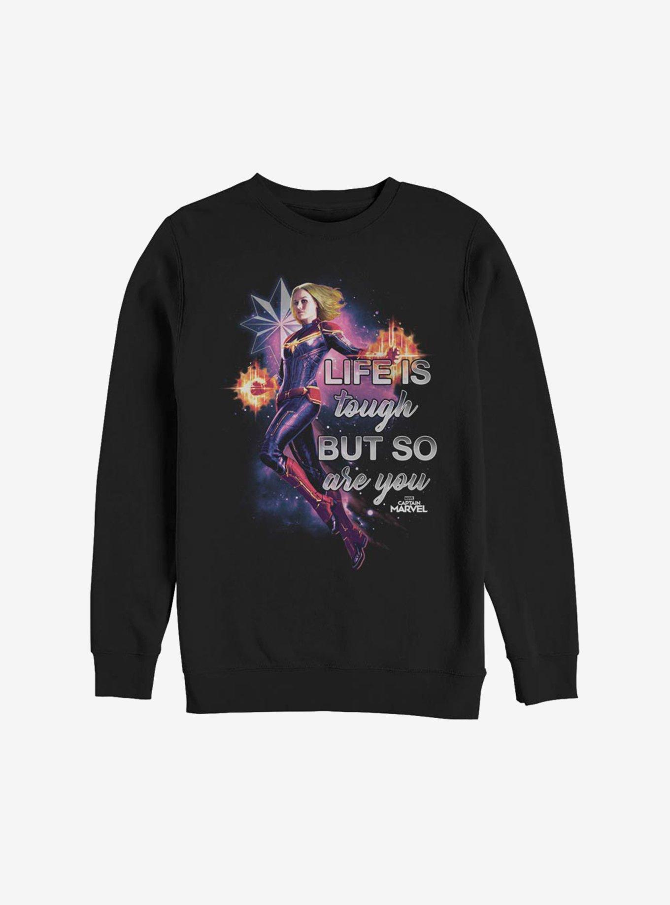 Marvel Captain Marvel You Are Tough Sweatshirt, BLACK, hi-res