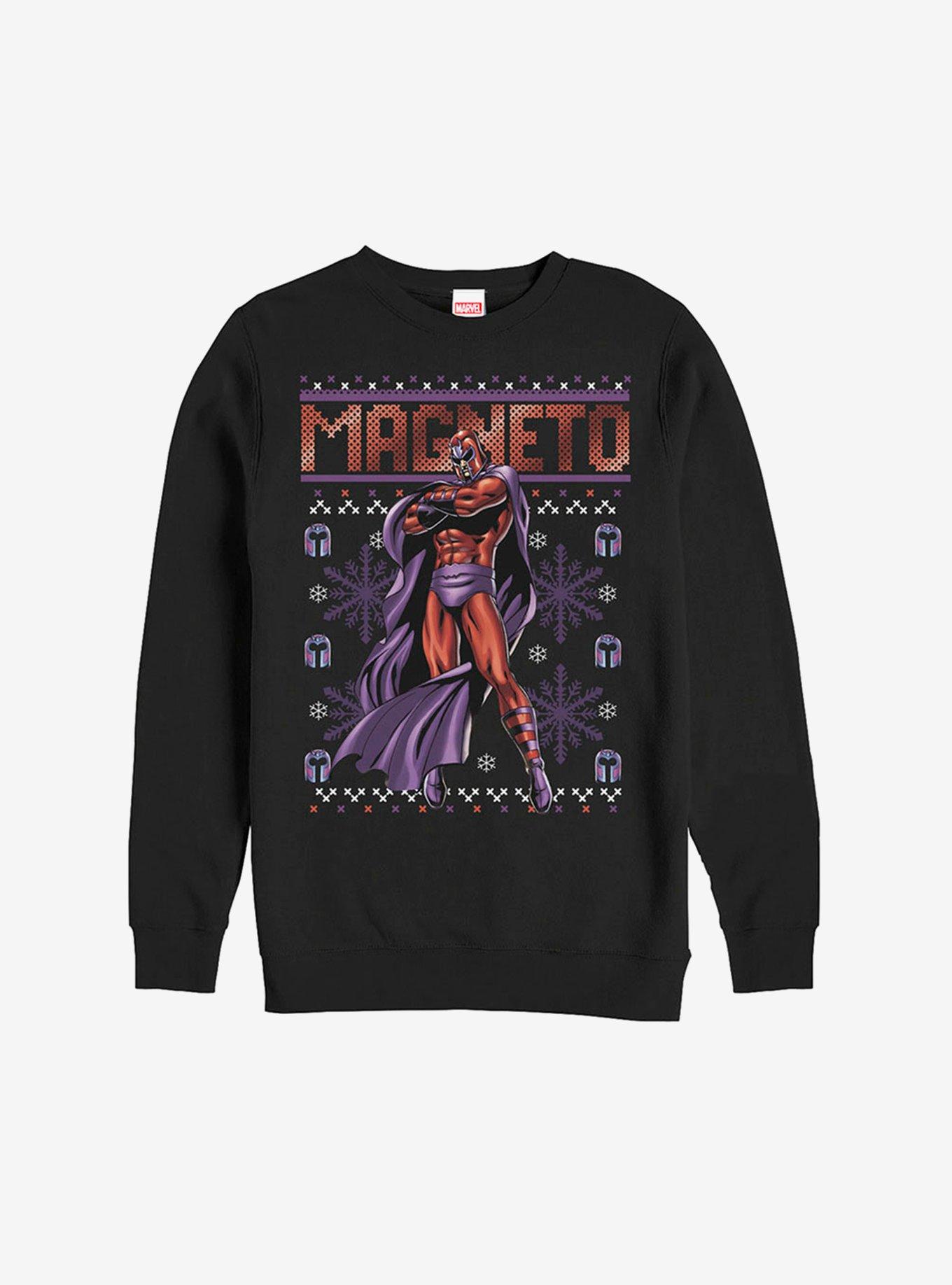 Marvel X-Men Magneto Holiday Pattern Sweatshirt, BLACK, hi-res