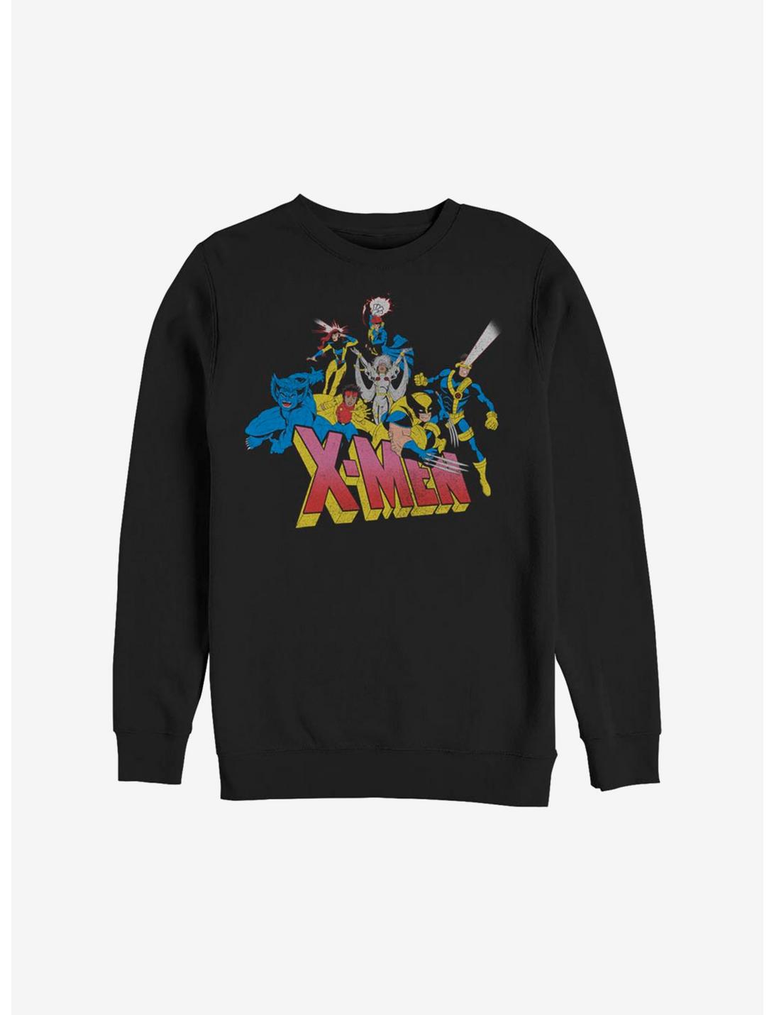 Marvel X-Men Group Fight Sweatshirt, BLACK, hi-res