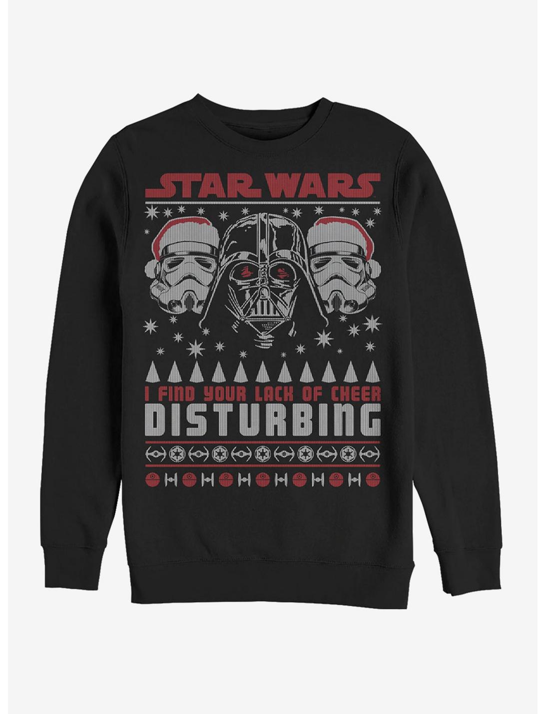 Star Wars Lack Of Cheer Disturbing Christmas Pattern Sweatshirt, BLACK, hi-res