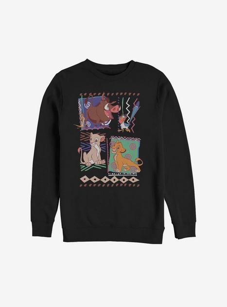 Disney The Lion King Nineties Pattern Sweatshirt - BLACK | BoxLunch