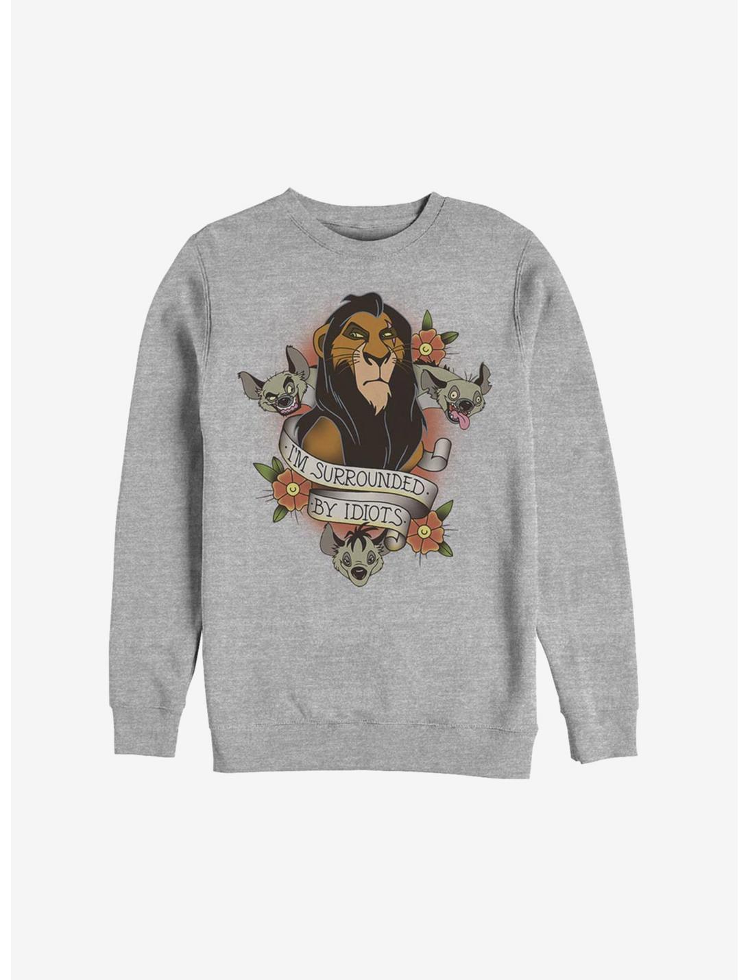 Disney The Lion King Surrounded By Idiots Sweatshirt, ATH HTR, hi-res