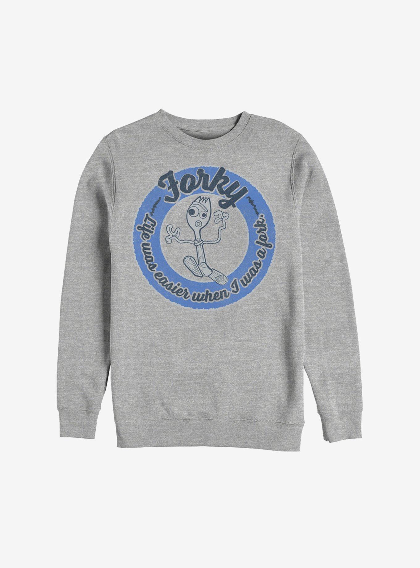 Disney Pixar Toy Story 4 Forky Life Was Easier Sweatshirt - GREY | BoxLunch