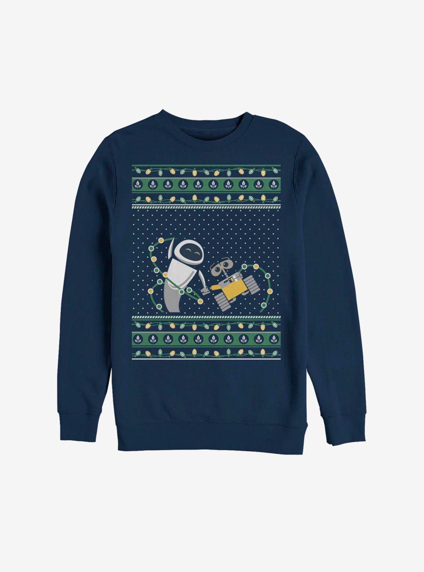 Disney Pixar WALL-E Christmas Pattern Sweatshirt, NAVY, hi-res