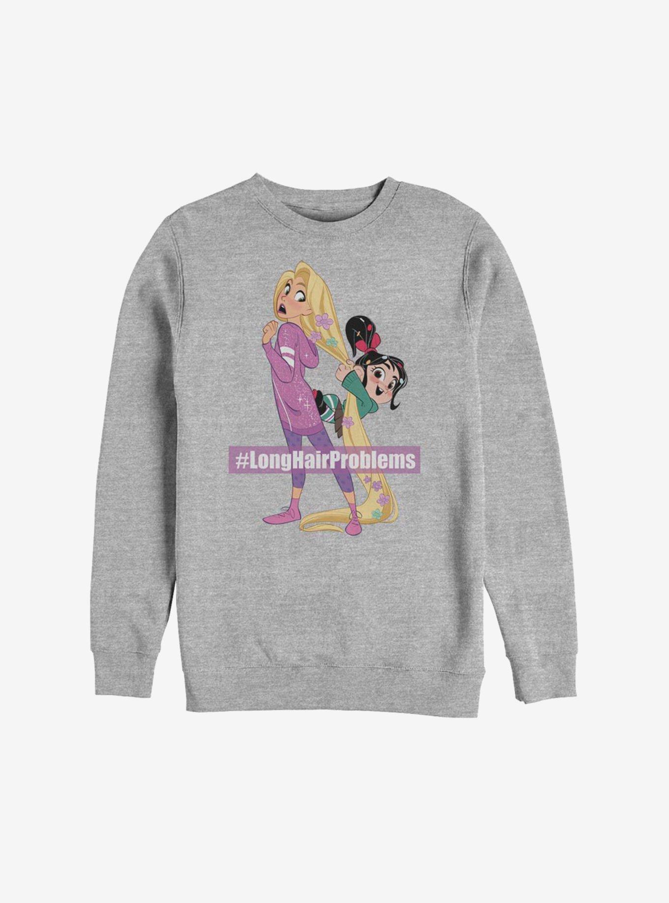Disney Ralph Breaks The Internet Rapunzel Long Hair Problems Sweatshirt, ATH HTR, hi-res