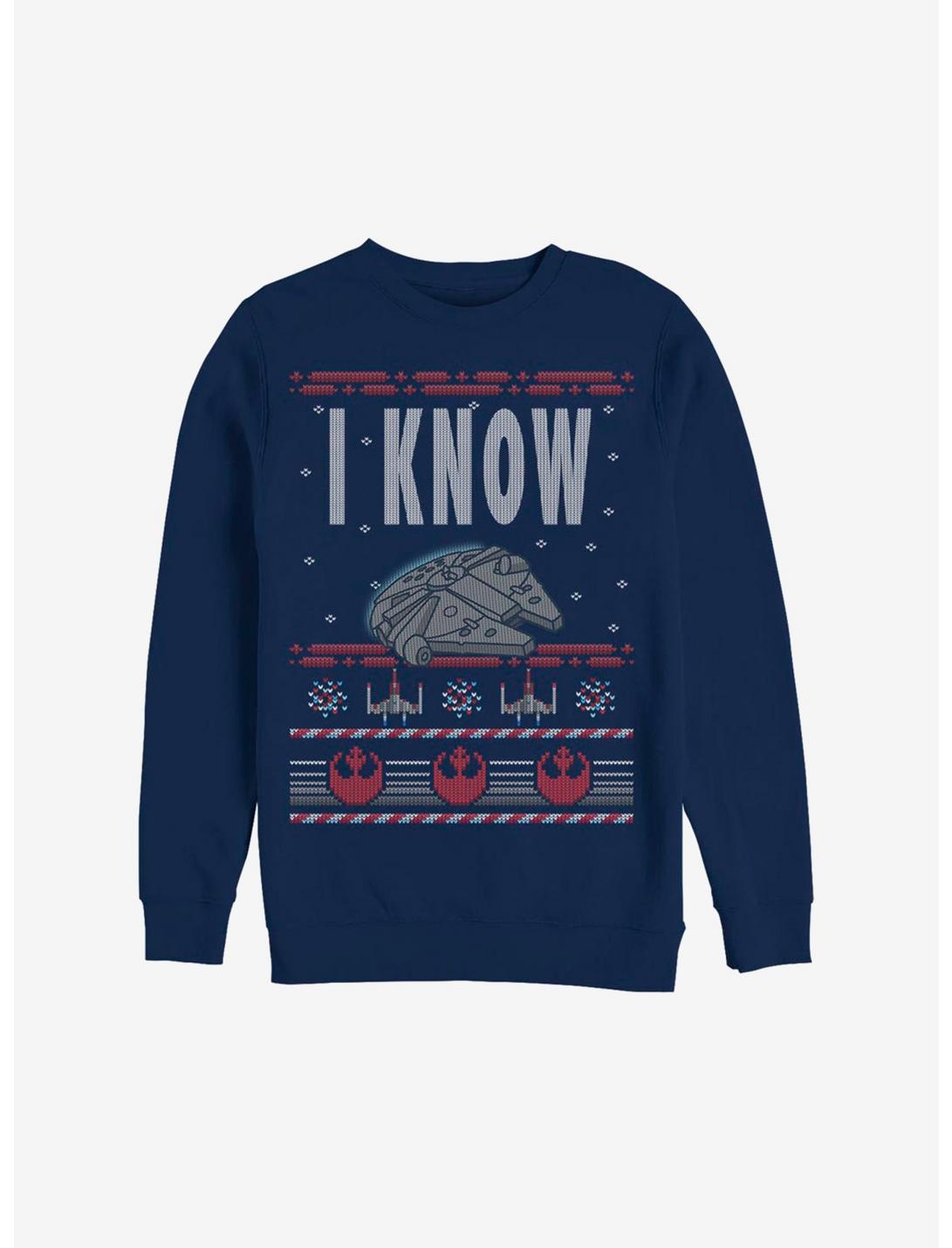 Star Wars I Know Christmas Pattern Sweatshirt, NAVY, hi-res