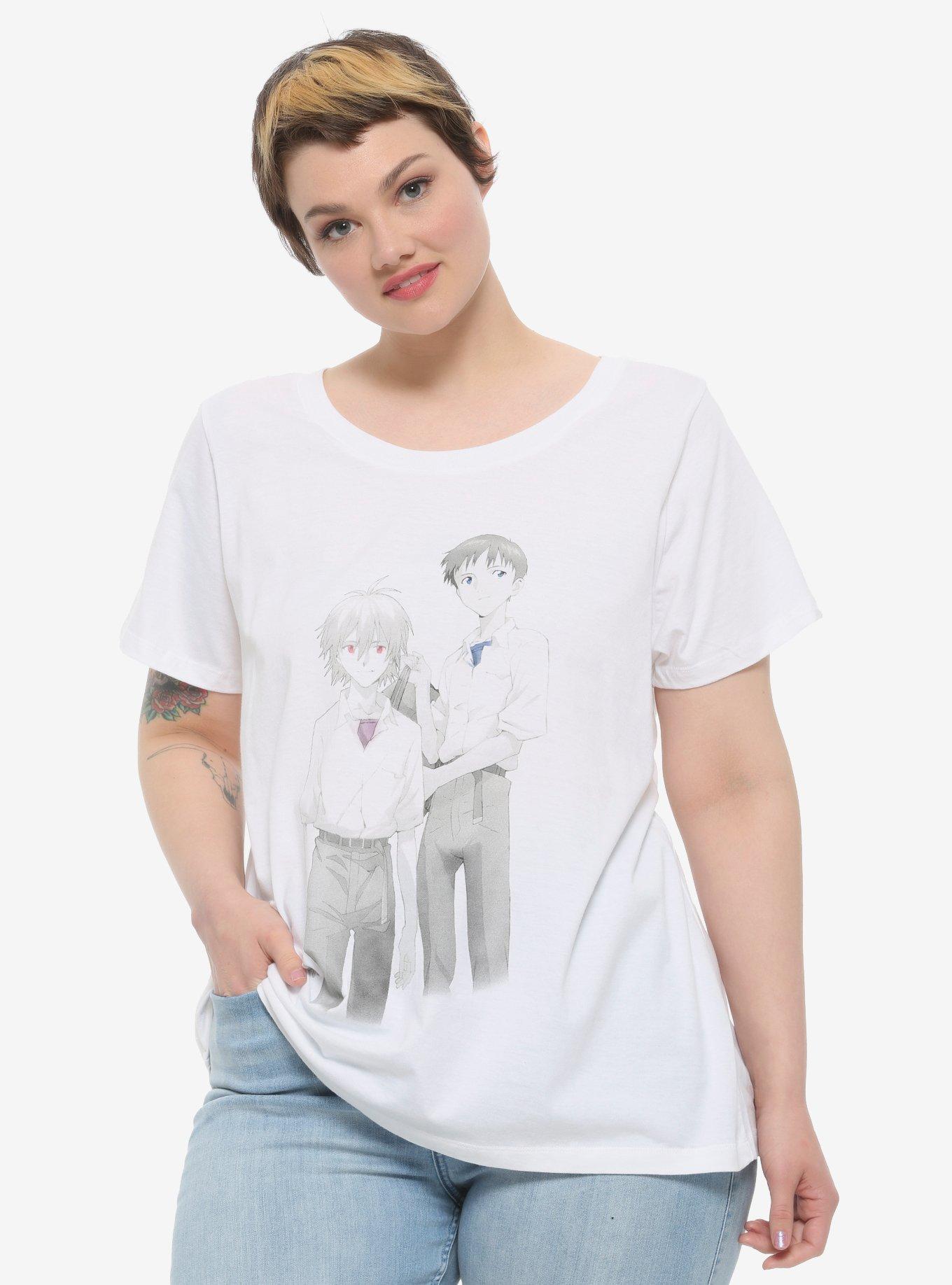 Neon Genesis Evangelion Kaworu Nagisa & Shinji Ikari Girls T-Shirt Plus Size, MULTI, hi-res