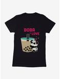 BL Creators: Hungry Rabbit Studio Pandi The Panda Boba Is Love Womens T-Shirt, BLACK, hi-res