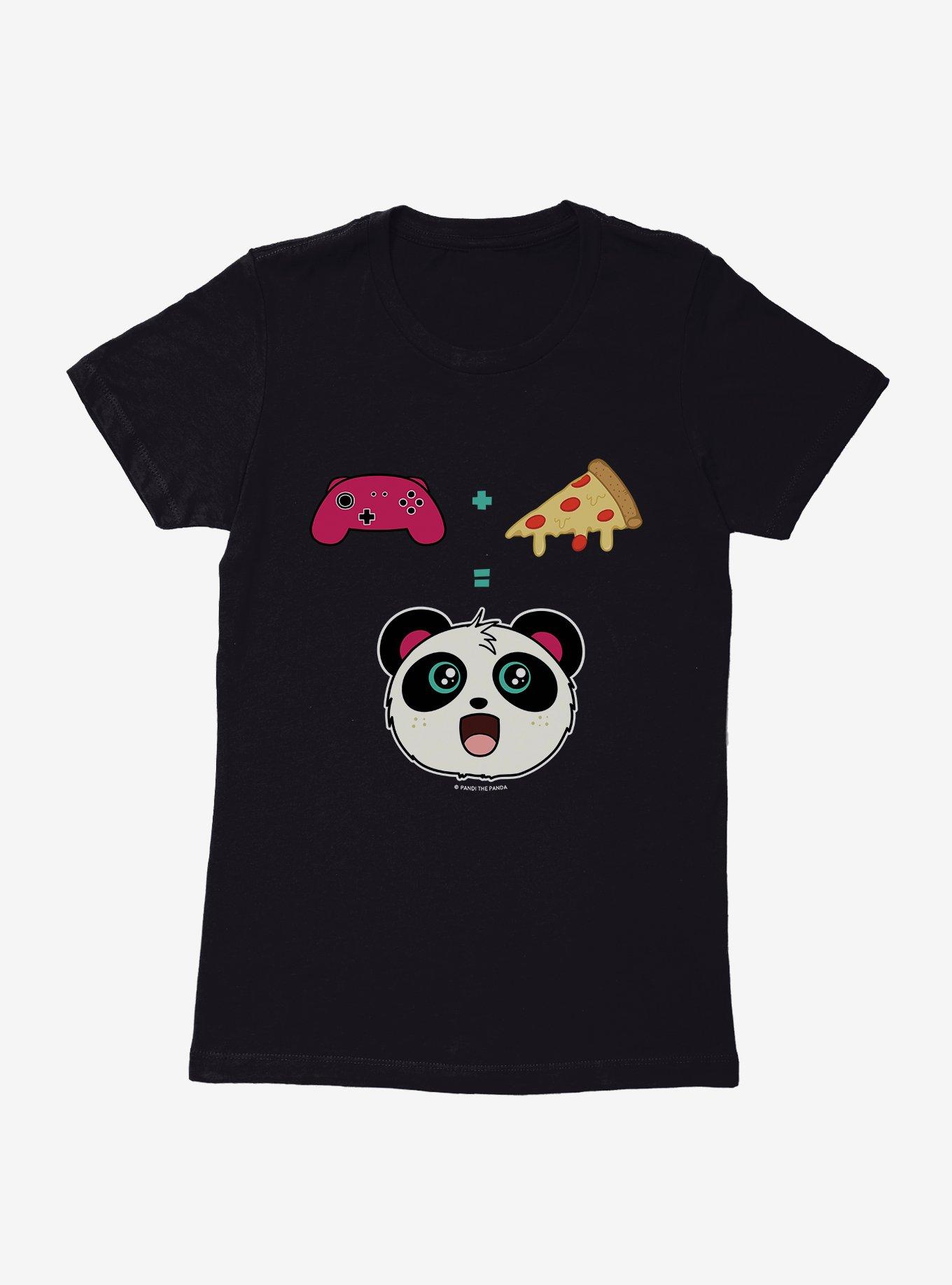 BL Creators: Hungry Rabbit Studio Pandi The Panda Video Games + Pizza Womens T-Shirt, , hi-res