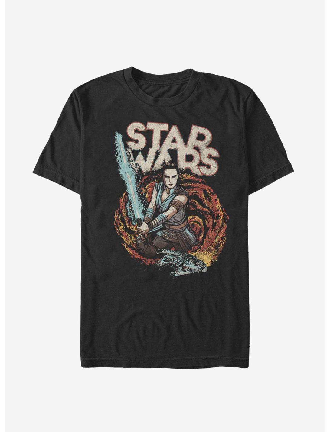 Star Wars Episode IX The Rise Of Skywalker Rey Battle T-Shirt, BLACK, hi-res
