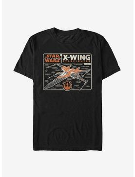 Star Wars Episode IX The Rise Of Skywalker Starfighter Blueprint T-Shirt, , hi-res
