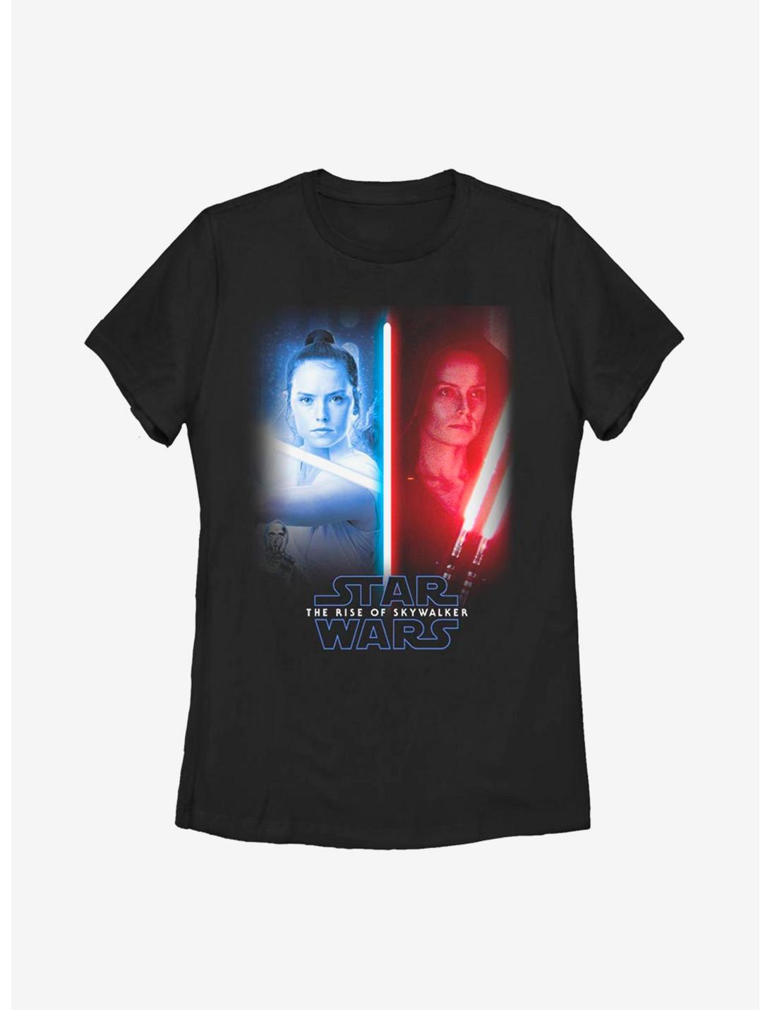 Star Wars Episode IX The Rise Of Skywalker Split Rey Womens T-Shirt, BLACK, hi-res