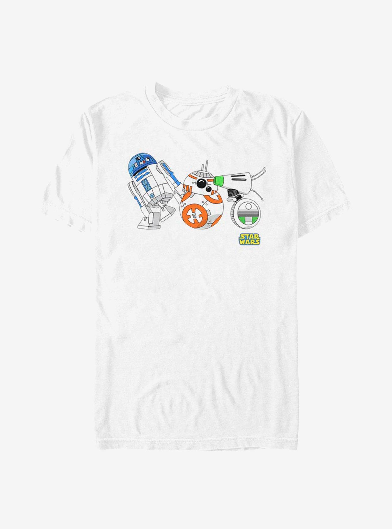 Star Wars Episode IX The Rise Of Skywalker Cartoon Droid Lineup T-Shirt, , hi-res