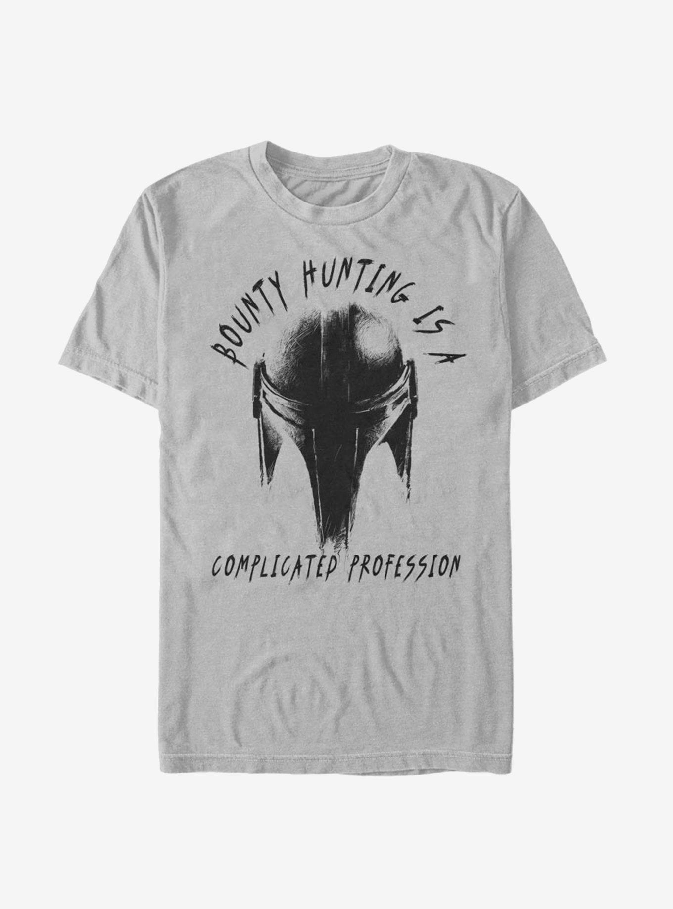 Star Wars The Mandalorian Complicated Profession T-Shirt, SILVER, hi-res