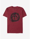 Star Wars The Mandalorian Painted Skull T-Shirt, CARDINAL, hi-res