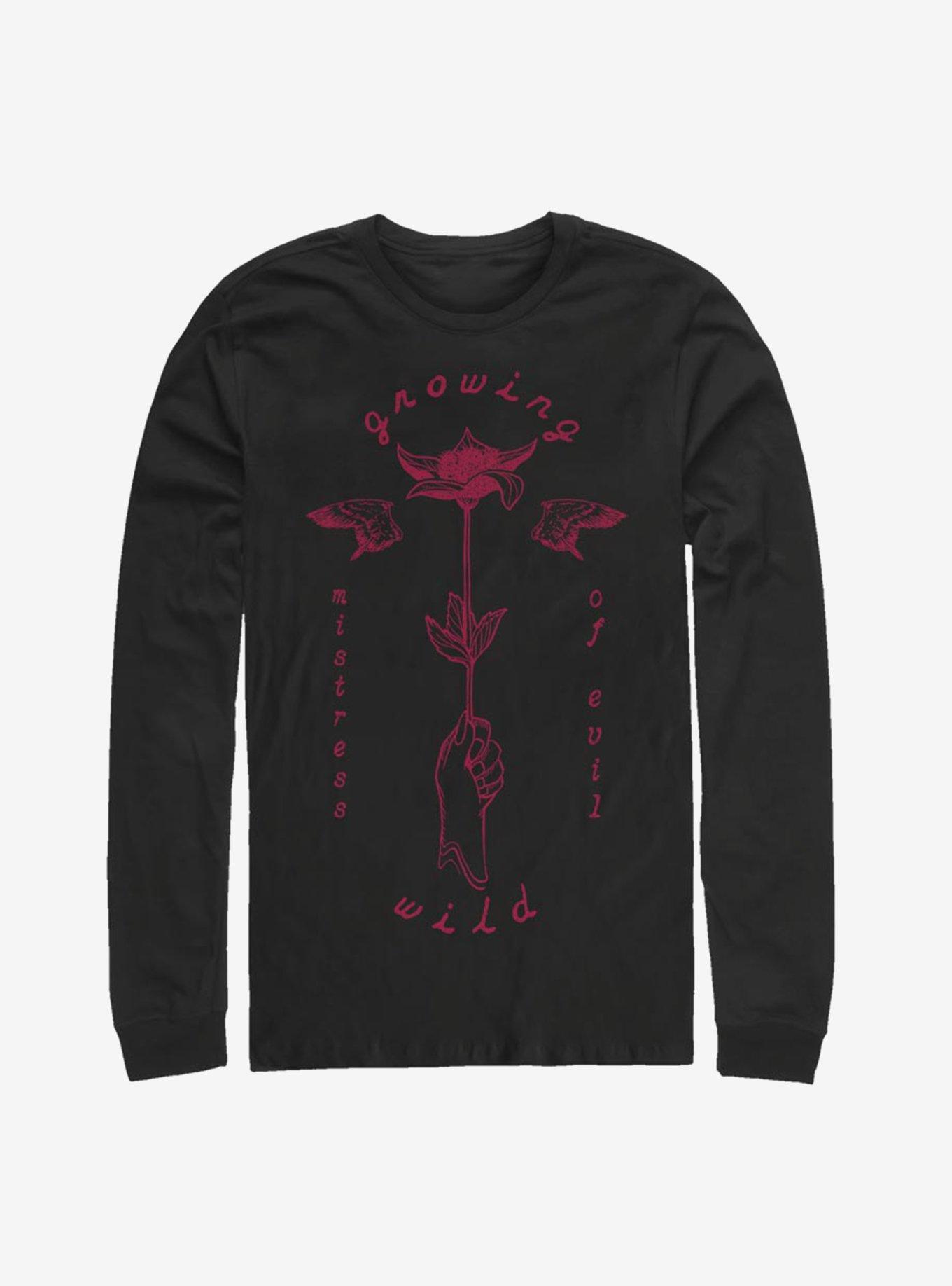 Disney Maleficent: Mistress Of Evil Growing Wild Rose Long-Sleeve T-Shirt, BLACK, hi-res