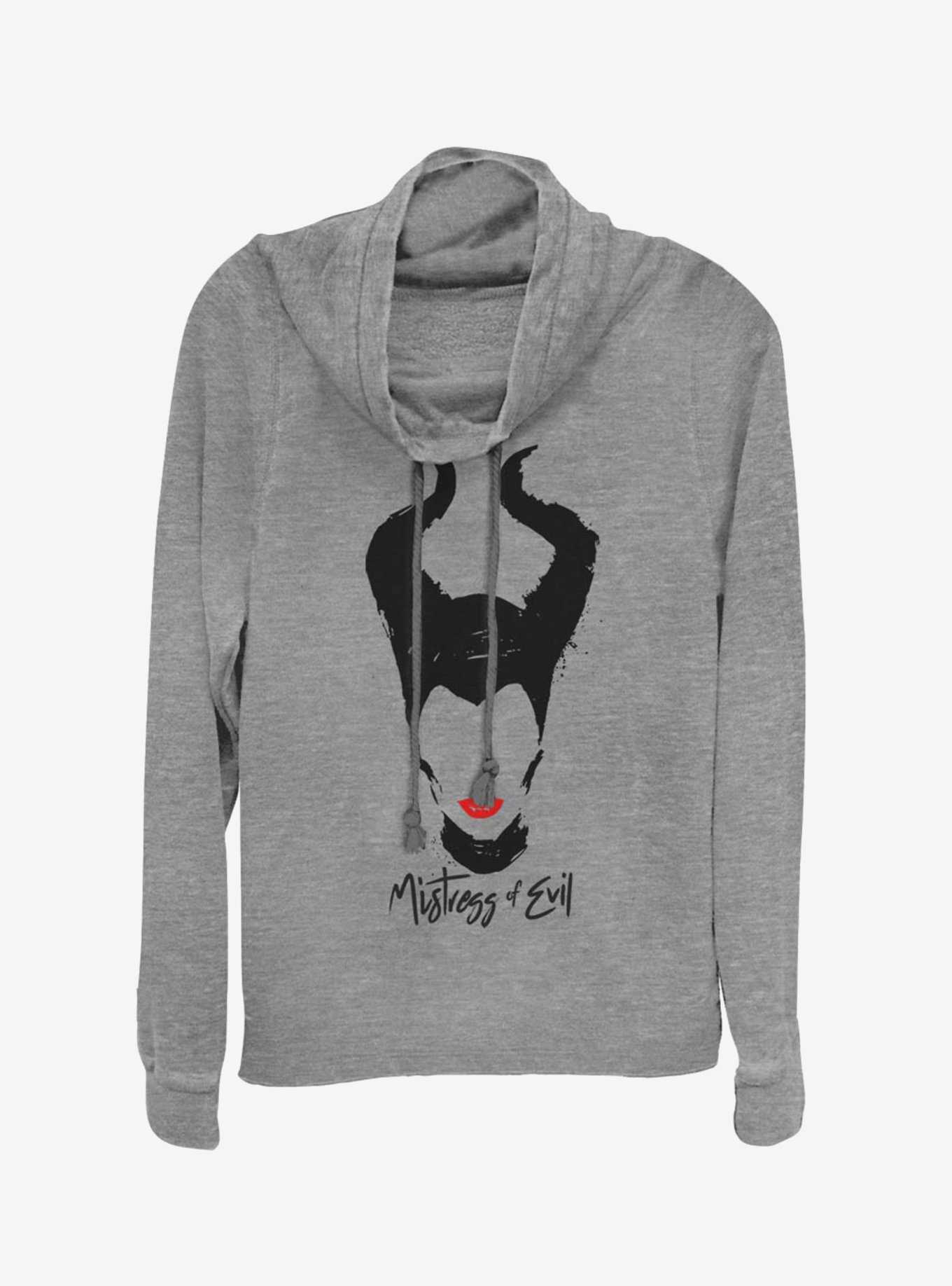 Disney Maleficent: Mistress Of Evil Red Lips Cowlneck Long-Sleeve Womens Top, , hi-res