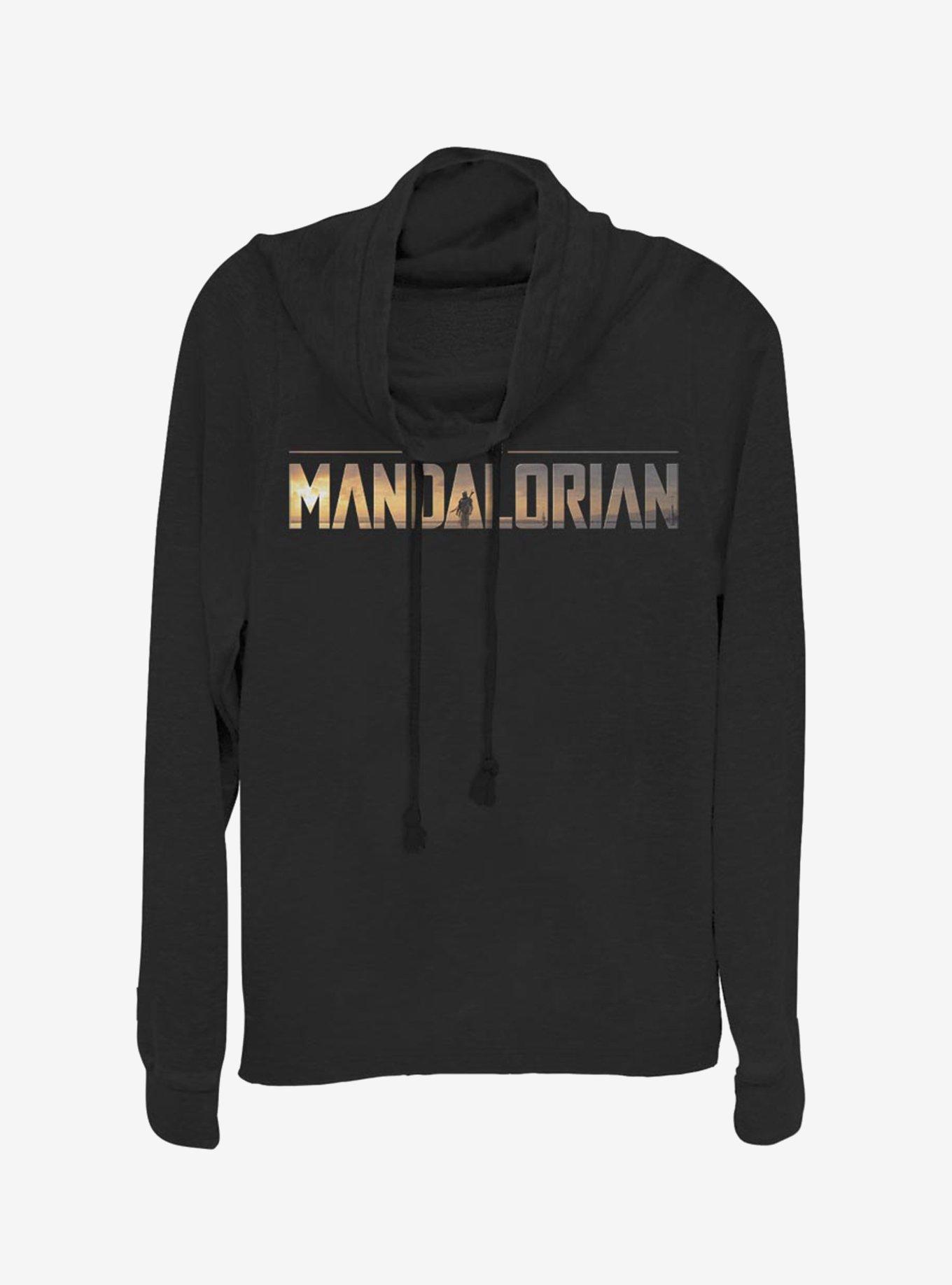 Star Wars The Mandalorian Logo Cowlneck Long-Sleeve Womens Top, , hi-res