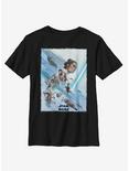 Star Wars Episode IX The Rise Of Skywalker Rey Poster Youth T-Shirt, BLACK, hi-res