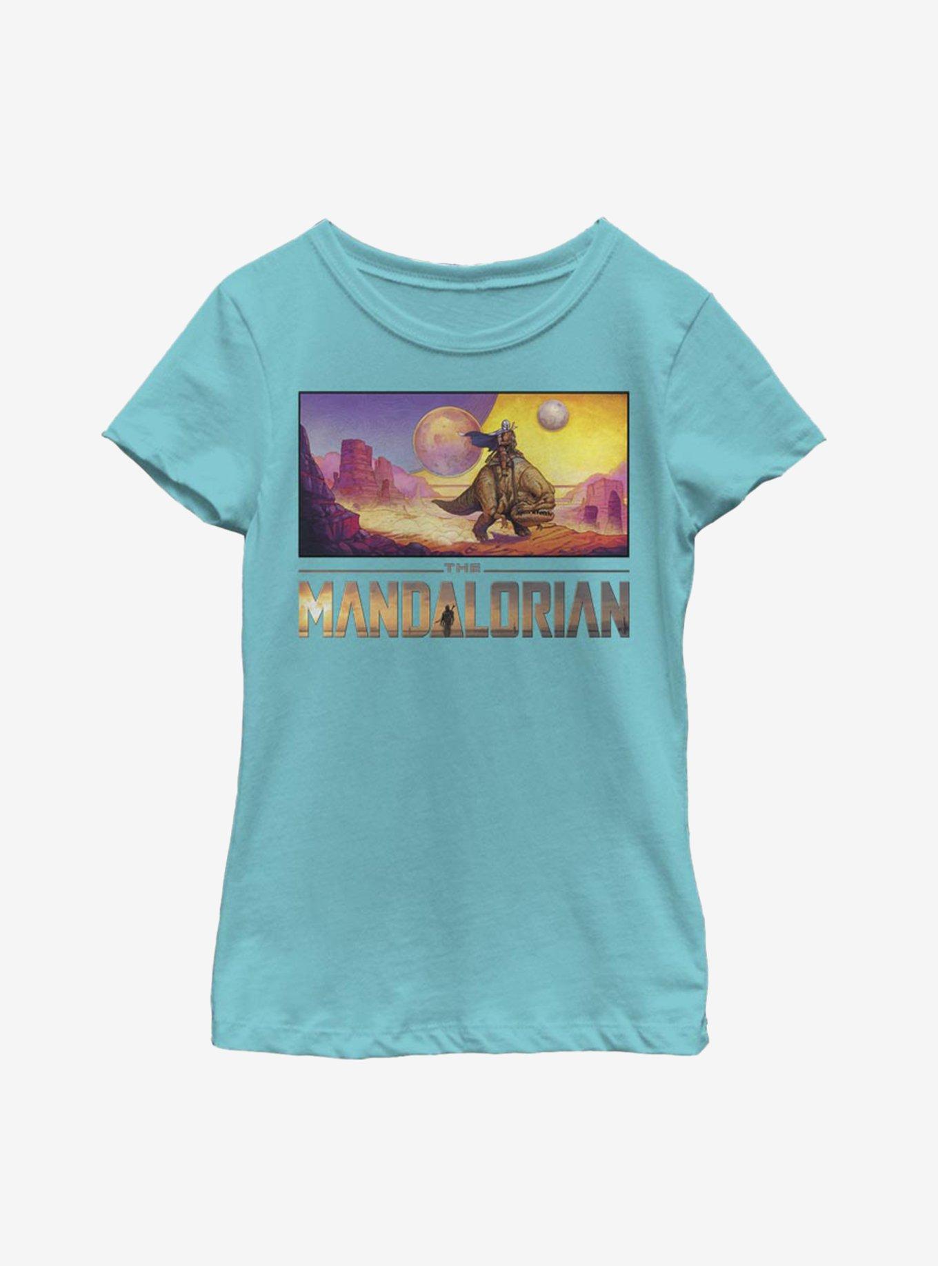 Star Wars The Mandalorian Colorful Landscape Youth Girls T-Shirt, , hi-res