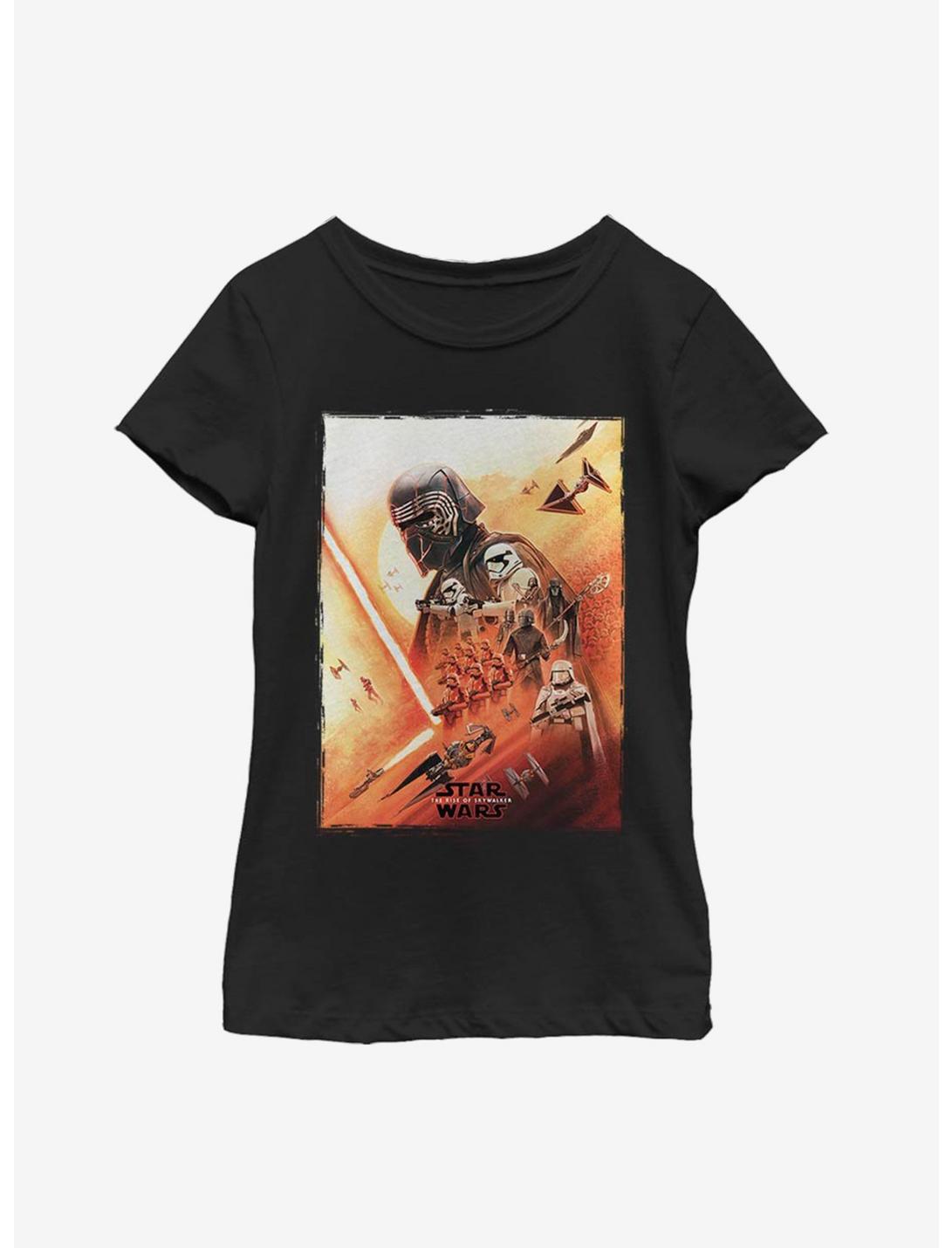 Star Wars Episode IX The Rise Of Skywalker Kylo Poster Youth Girls T-Shirt, BLACK, hi-res