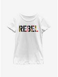 Star Wars Episode IX The Rise Of Skywalker Rebel Simple Youth Girls T-Shirt, WHITE, hi-res