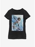 Star Wars Episode IX The Rise Of Skywalker Rey Poster Youth Girls T-Shirt, BLACK, hi-res