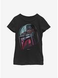 Star Wars The Mandalorian Helmet Explanation Youth Girls T-Shirt, BLACK, hi-res