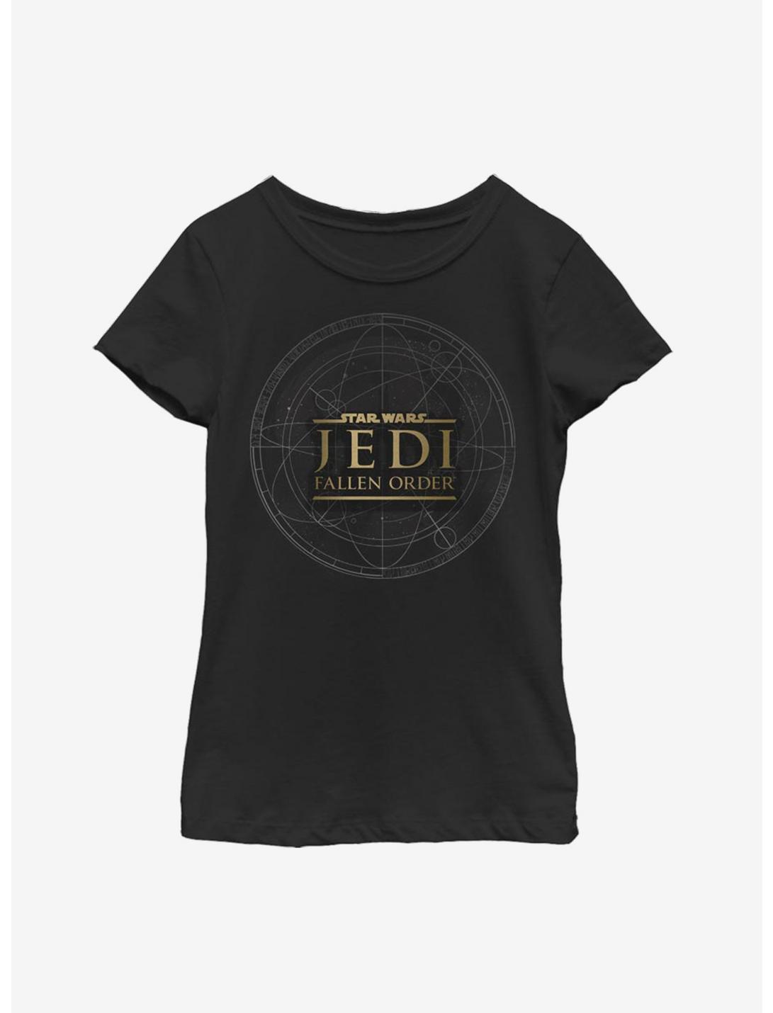 Star Wars Jedi Fallen Order Jedi Map Youth Girls T-Shirt, BLACK, hi-res