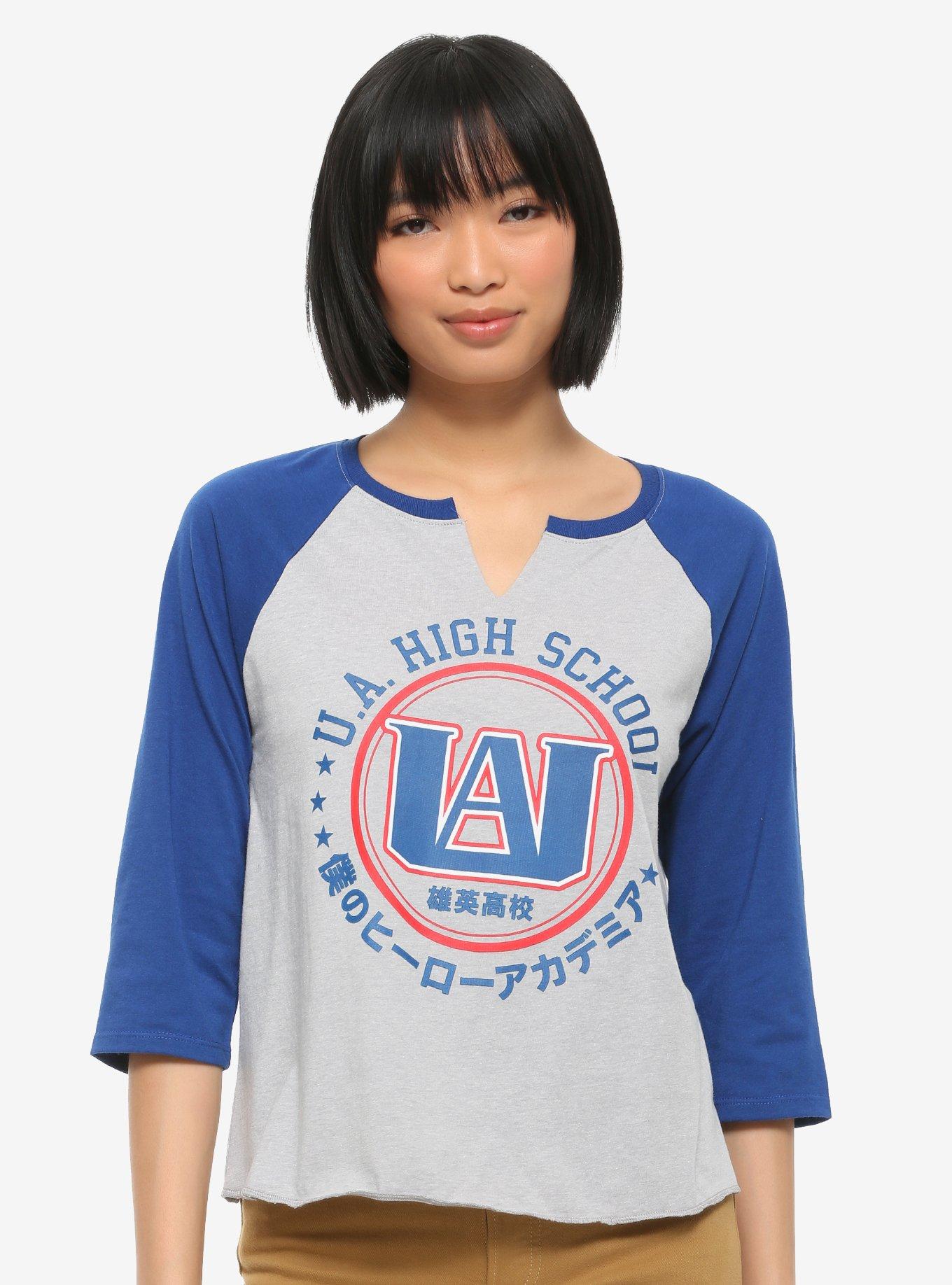 My Hero Academia U.A. High Notch Girls Raglan, BLUE, hi-res