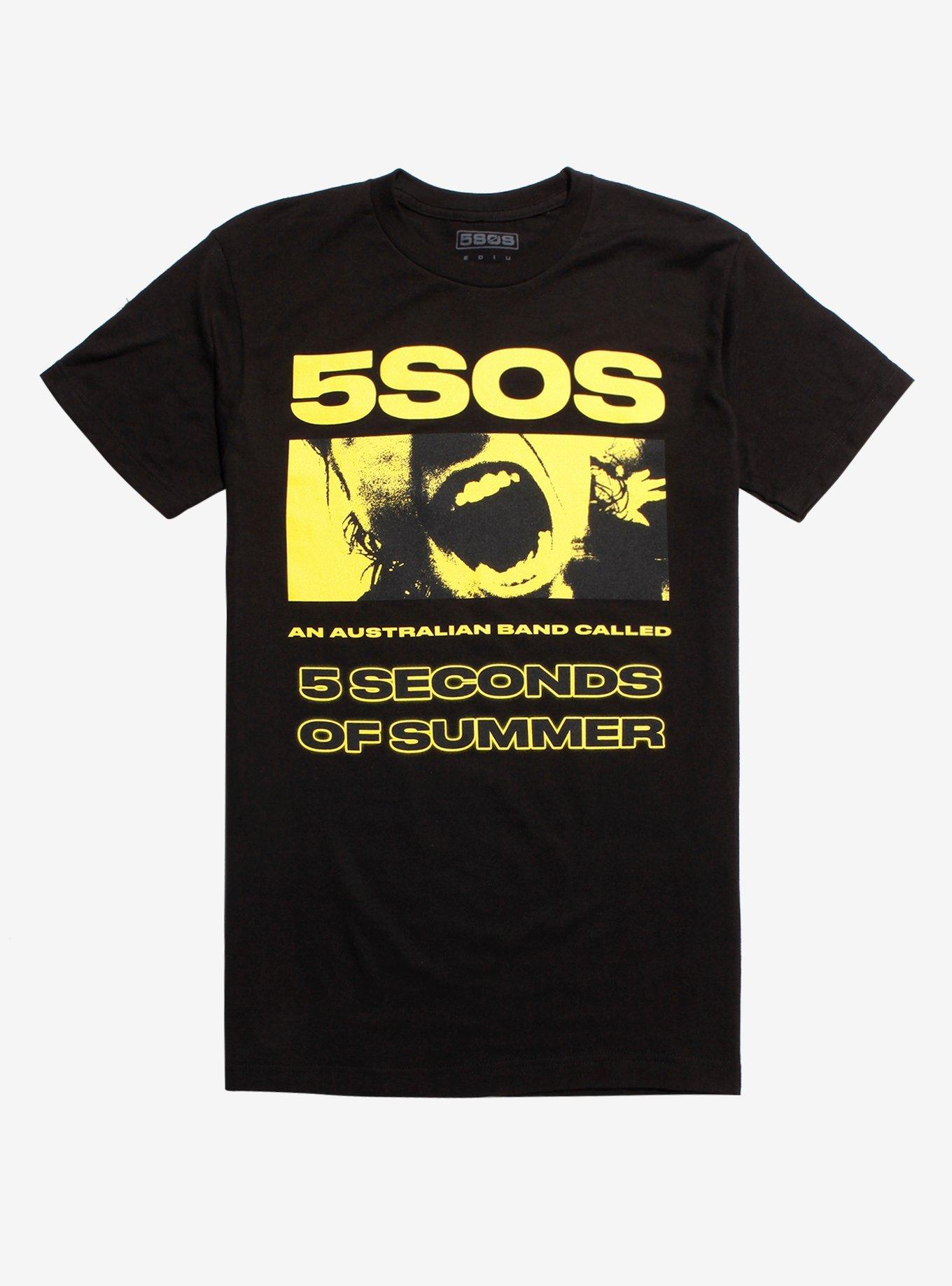 5 Seconds Of Summer Yellow Photo T-Shirt, BLACK, hi-res