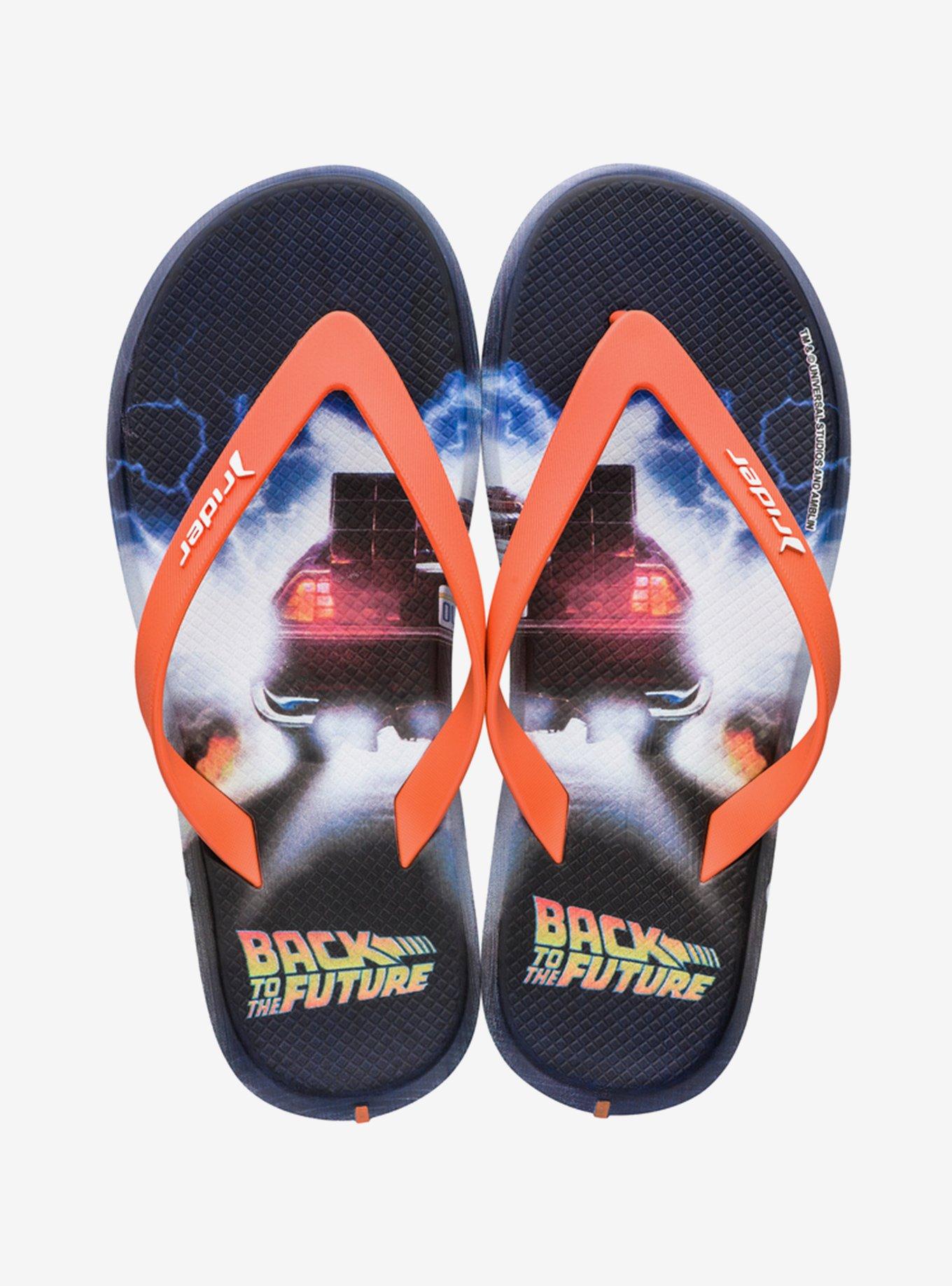 Back To The Future Rider R1 Blockbuster Flip Flop Sandal, BLACK, hi-res