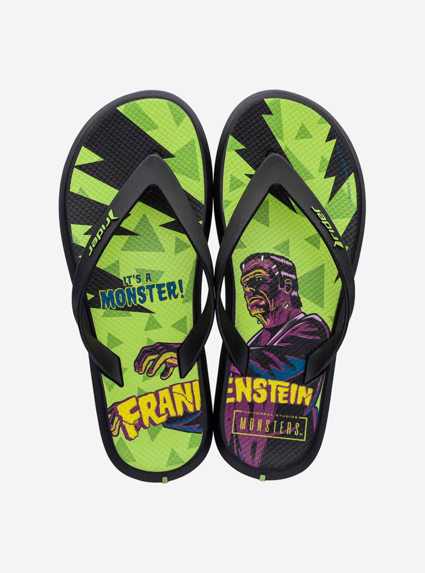 Frankenstein Rider Monsters Flip Flop Sandal, GREEN, hi-res